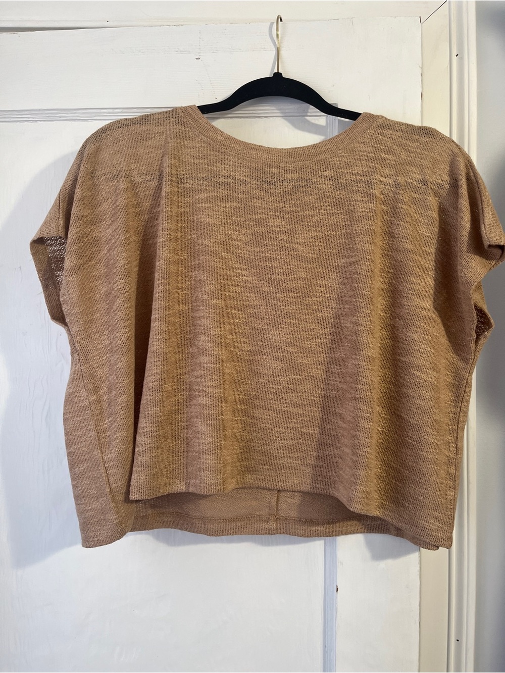 Zenana Outfitters Boxy Short Sleeve Crop Top - Taupe